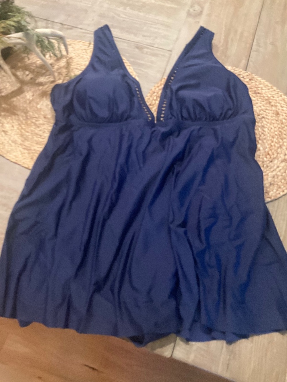 Cupshe NWT - 3X navy swimsuit with attached skirt